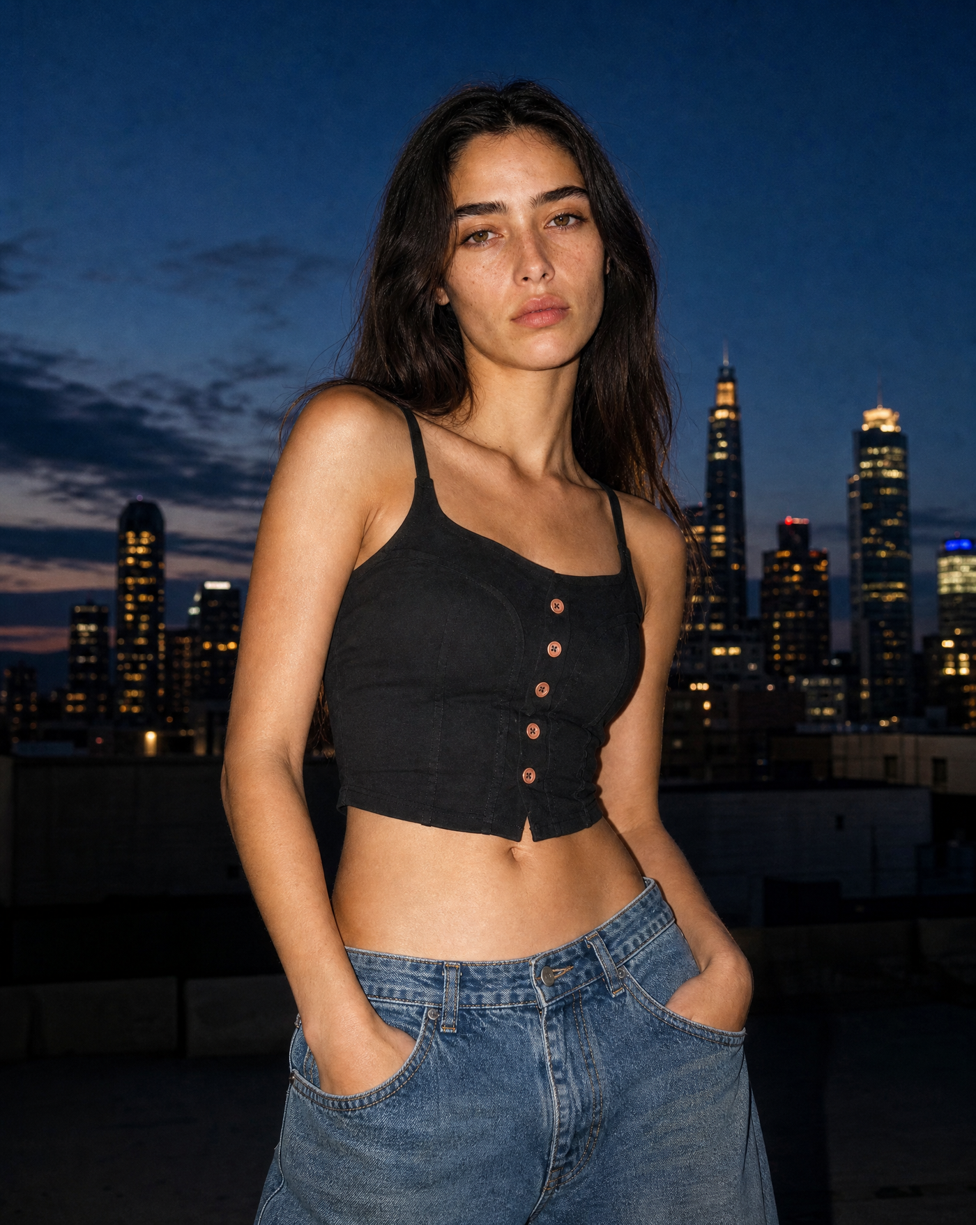 Patchwork Vest — female model editorial shot by Sulta Studios