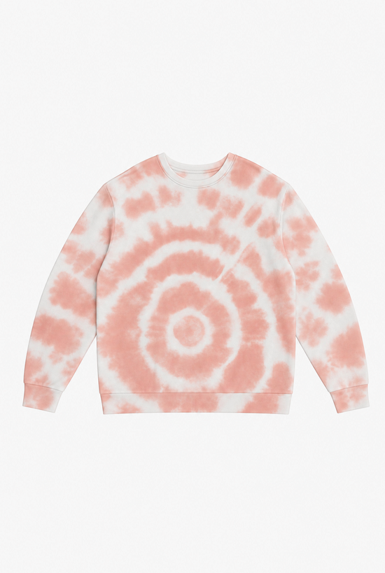 Peach Tie-Dye Vibe — peach tie-dye tropical sweater by Sulta Studios