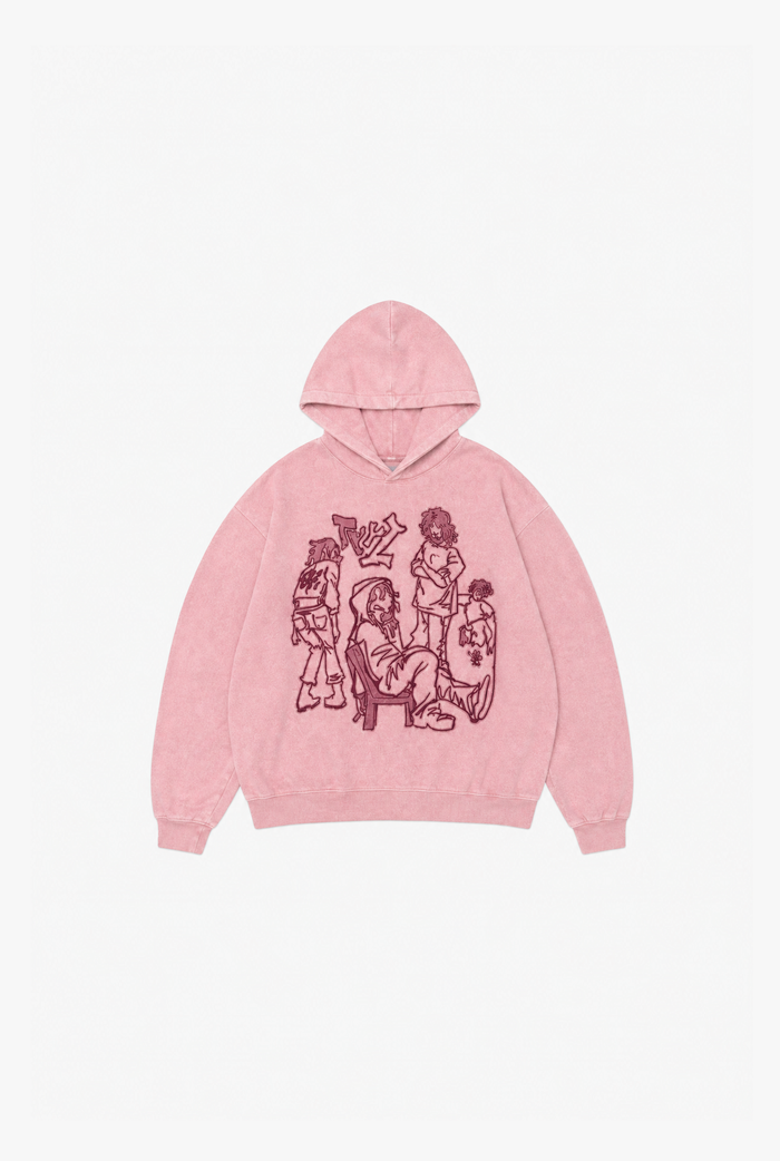 Pink Noise Hoodie flat-lay