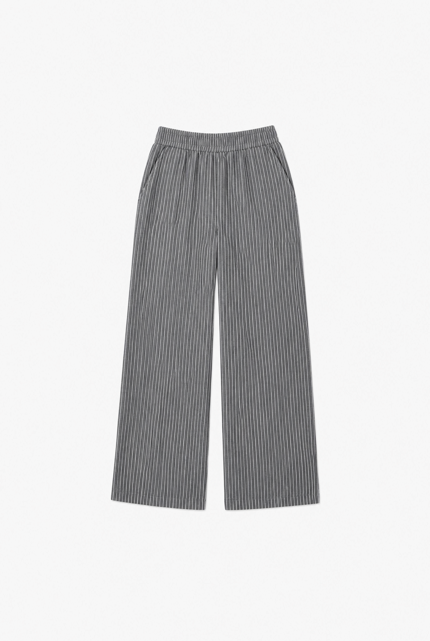 Pinstripe Wide Leg Trousers flat-lay