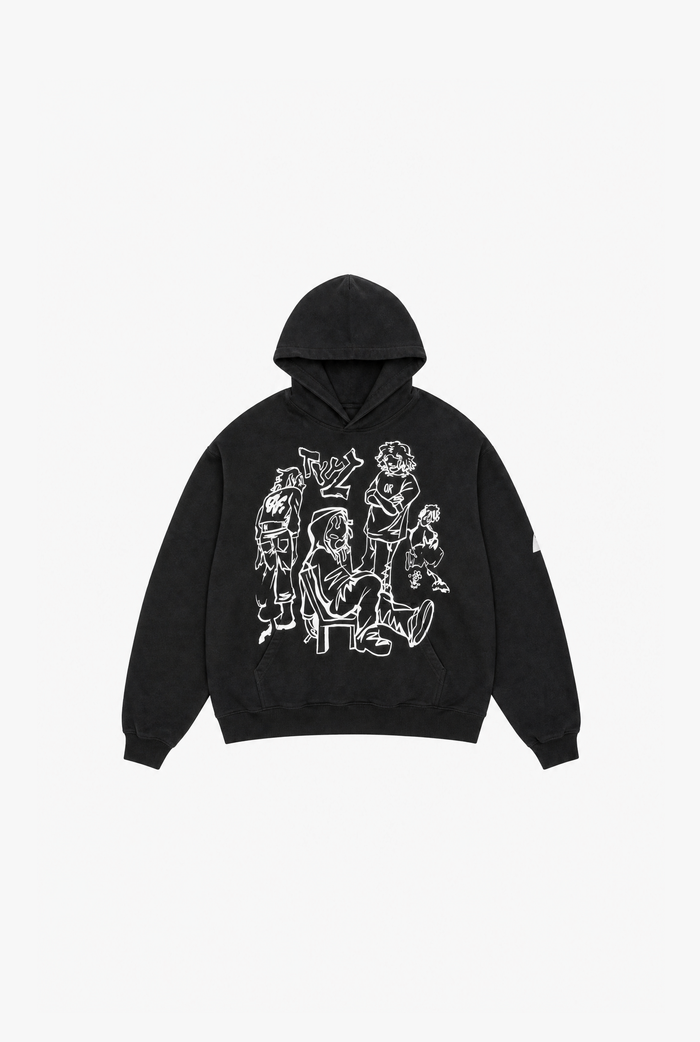 POOPMOOM Graphic Hoodie flat-lay