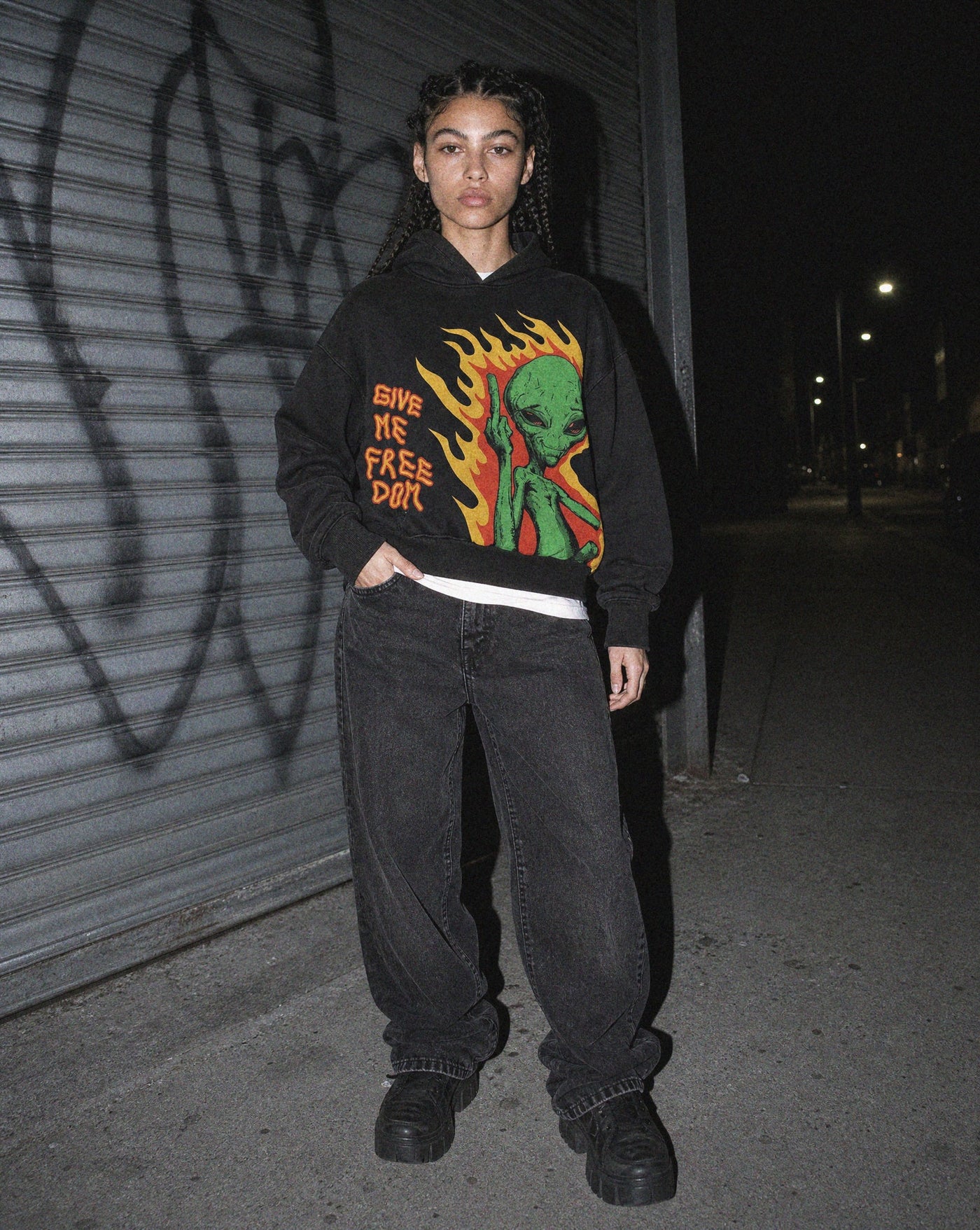 BLNKA editorial - Punk Print Hoodie