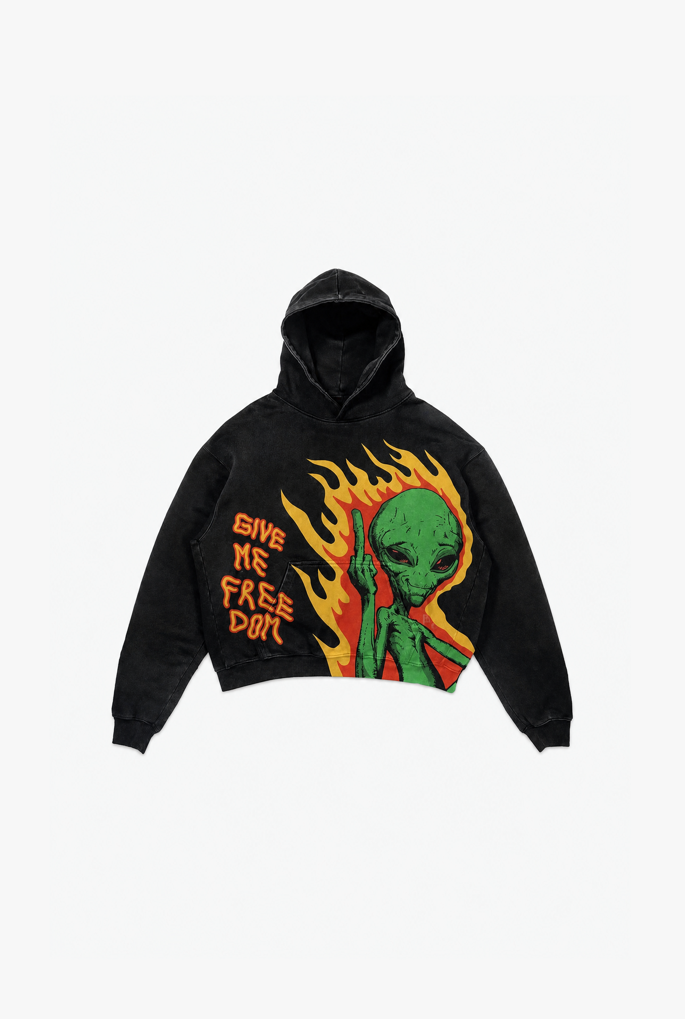 Punk Print Hoodie flat-lay
