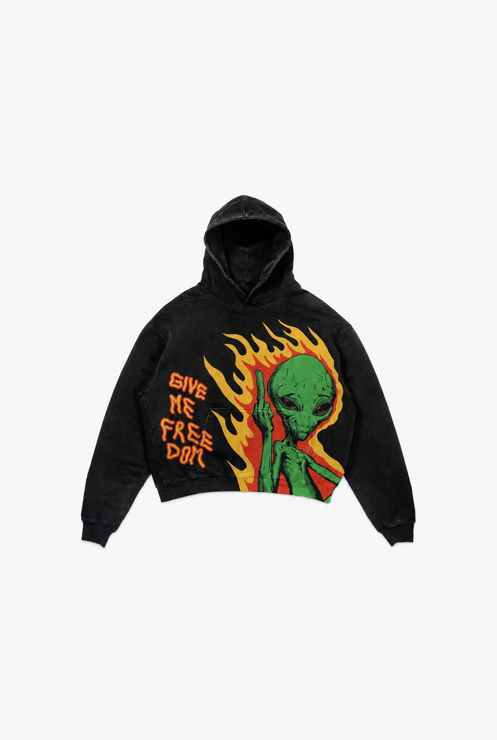 Punk Print Hoodie flat-lay