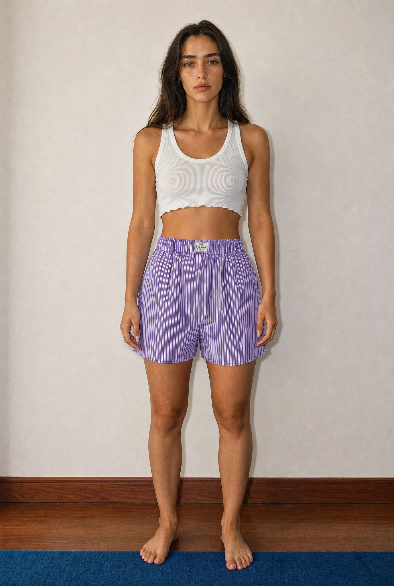 Purple Letter Shorts — women's shorts by Blnka Kollective