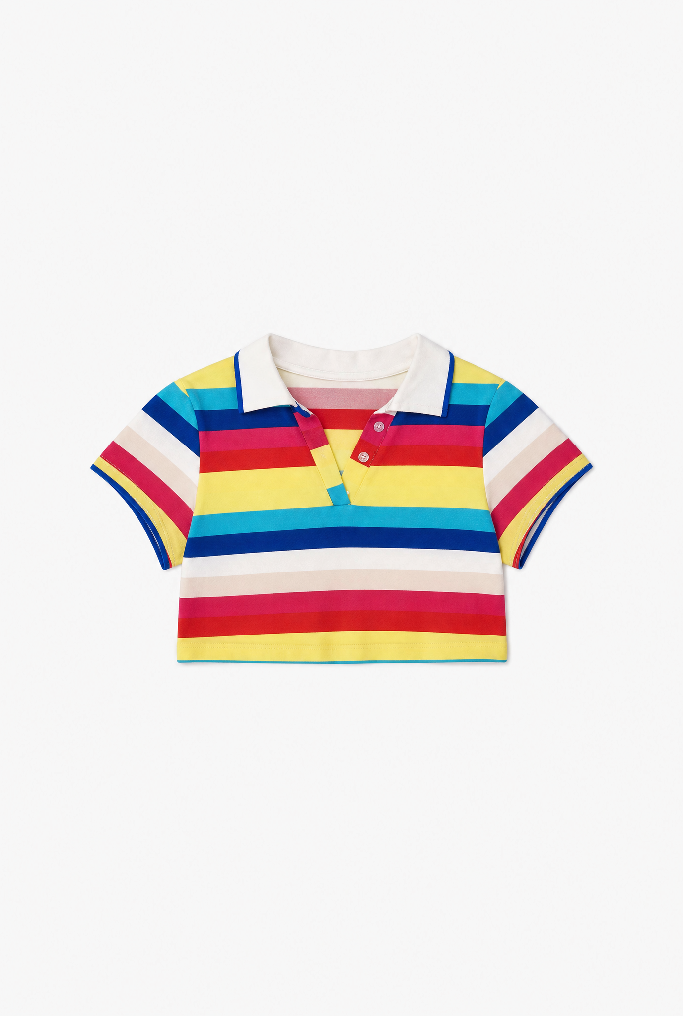 Red Slim V Neck Tee flat-lay
