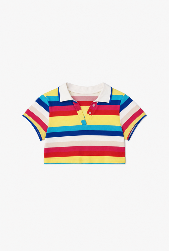 Red Slim V Neck Tee flat-lay