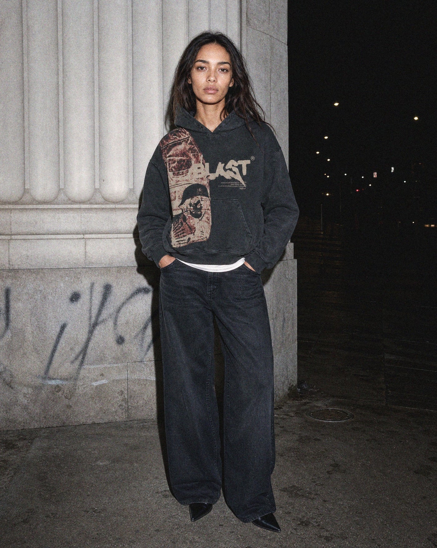 BLNKA editorial - Retro Hooded Coat