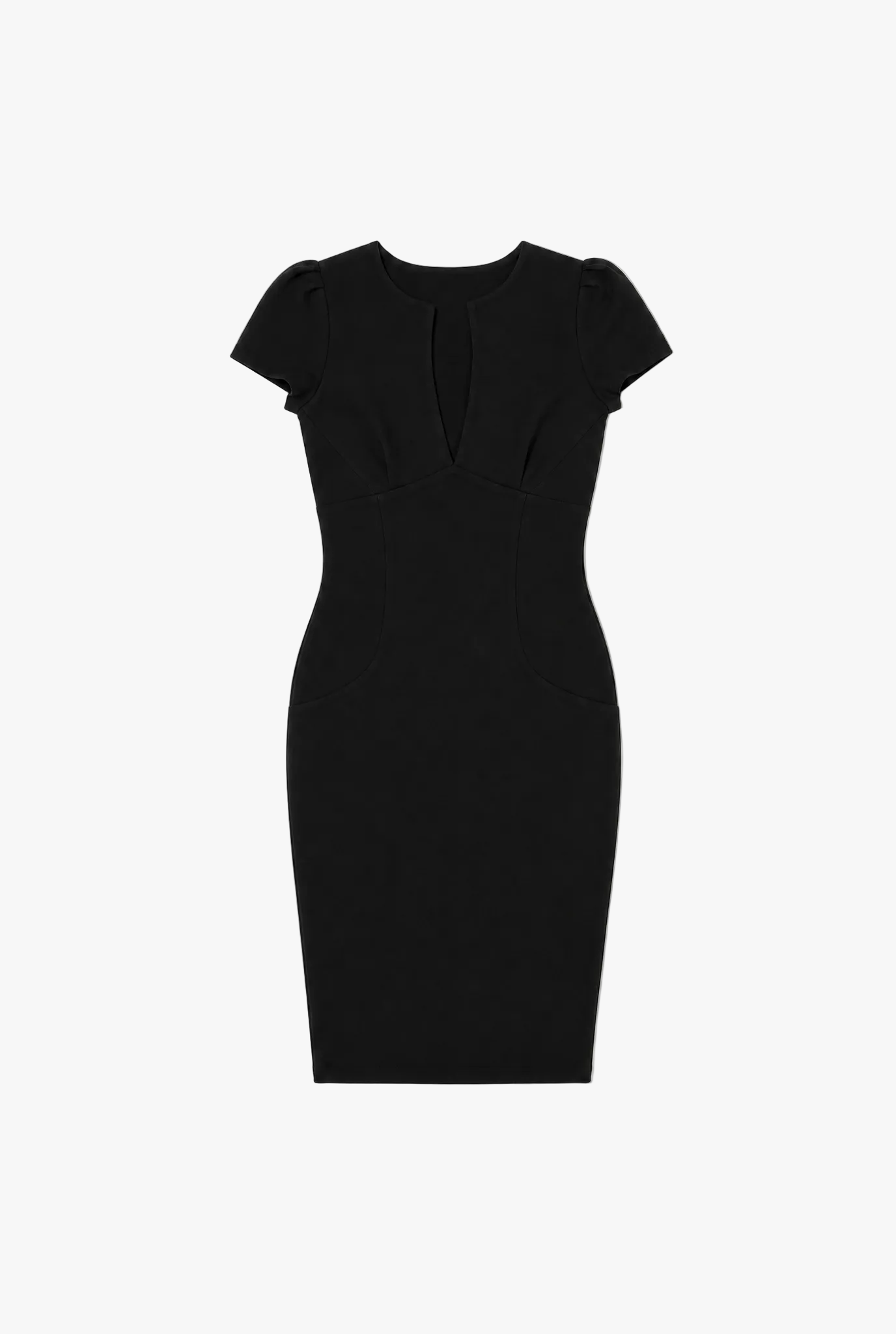 Runway Line Dress — black womens dress flat lay by Sulta Studios