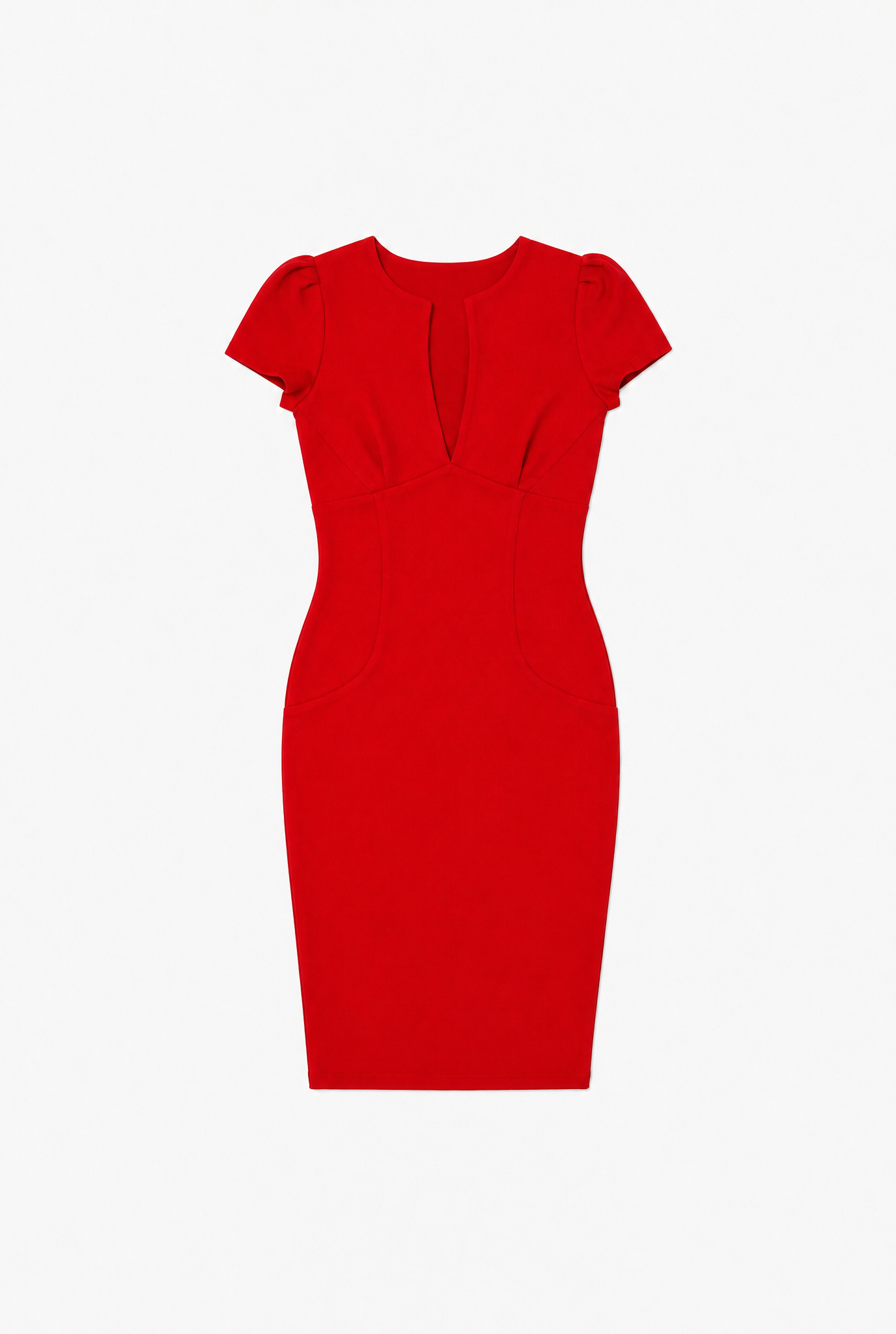 Runway Line Dress — red womens dress flat lay by Sulta Studios