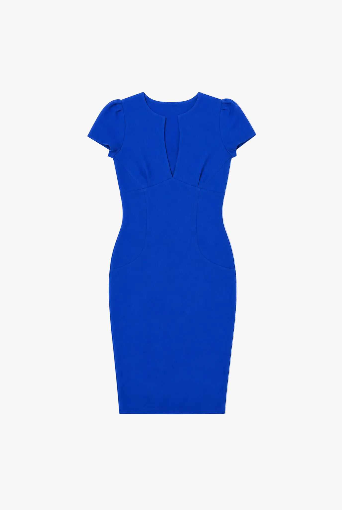 Runway Line Dress — royal blue womens dress flat lay by Sulta Studios