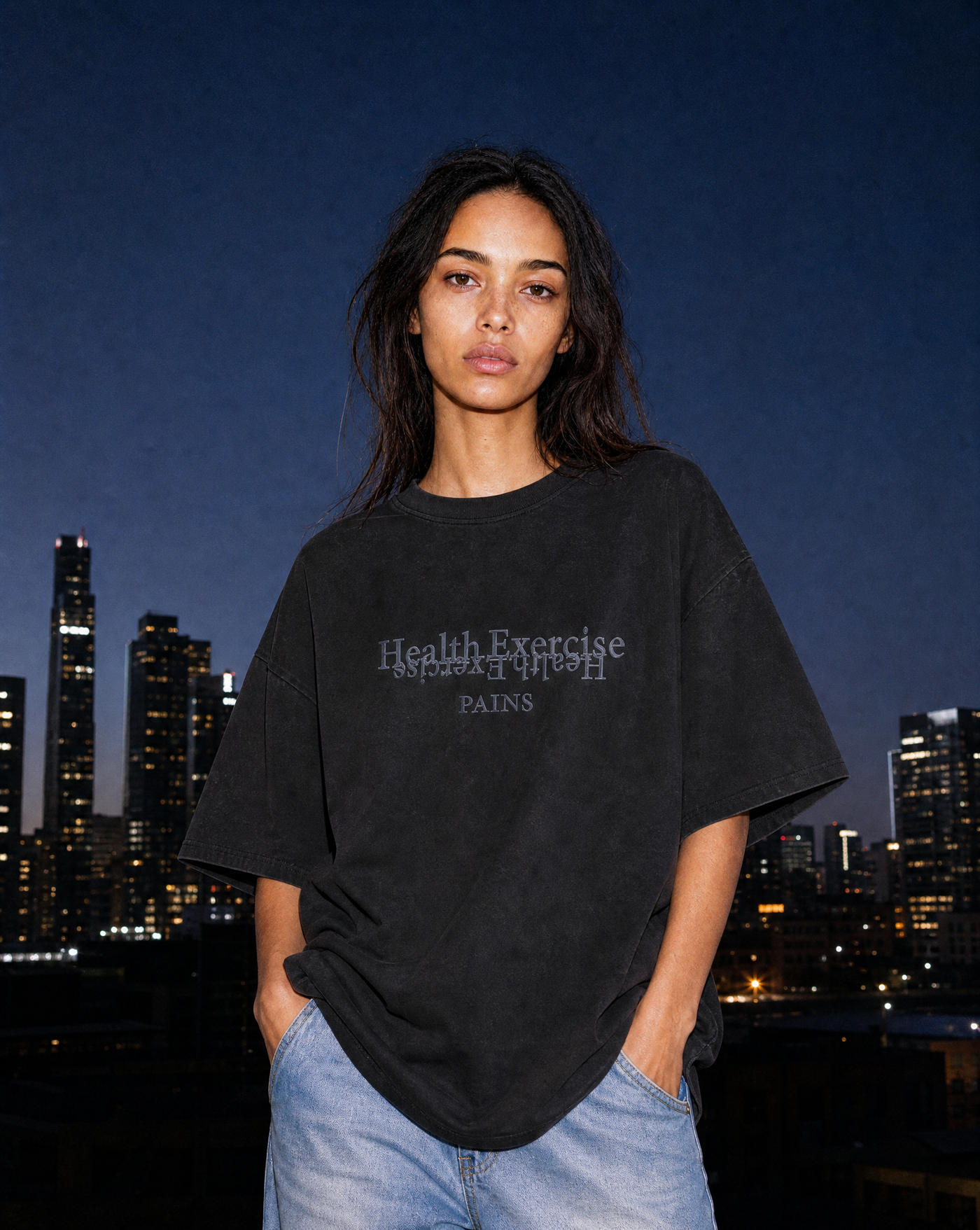 Signature Suede Tee — female model editorial shot by Sulta Studios
