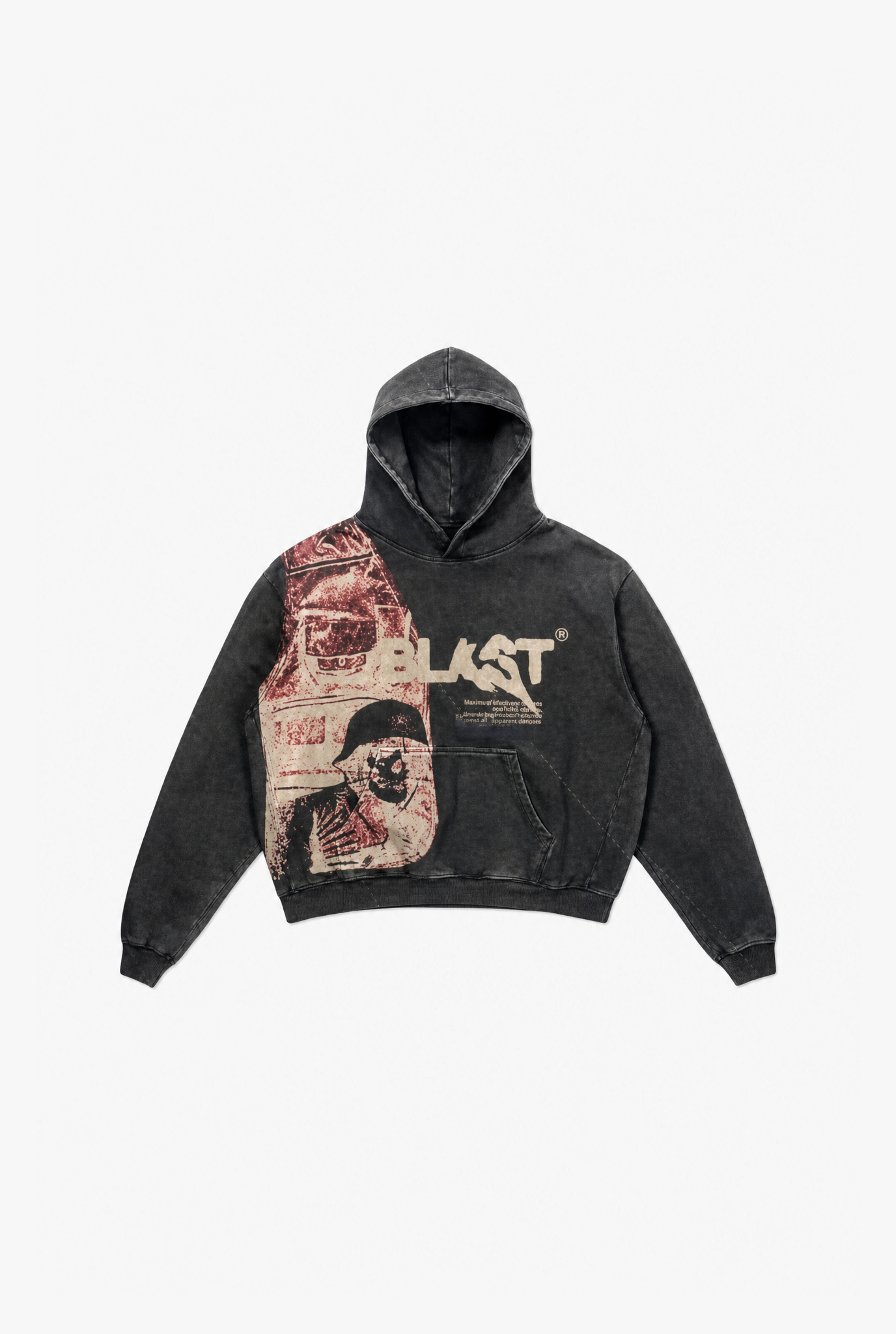 Skull Letter Hoodie flat-lay