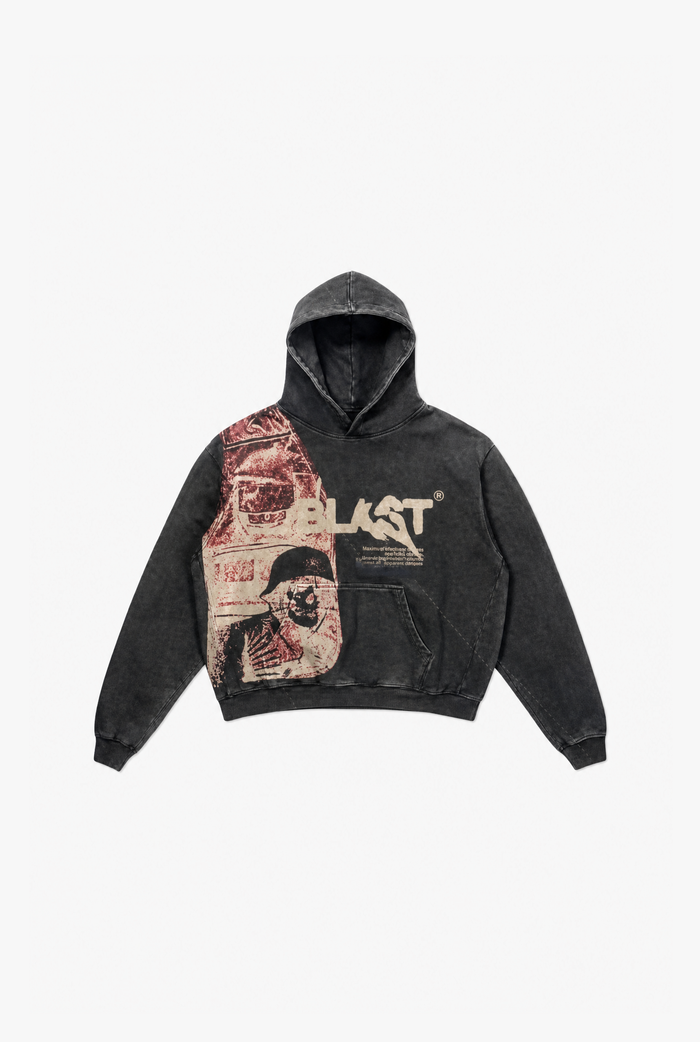Skull Letter Hoodie flat-lay