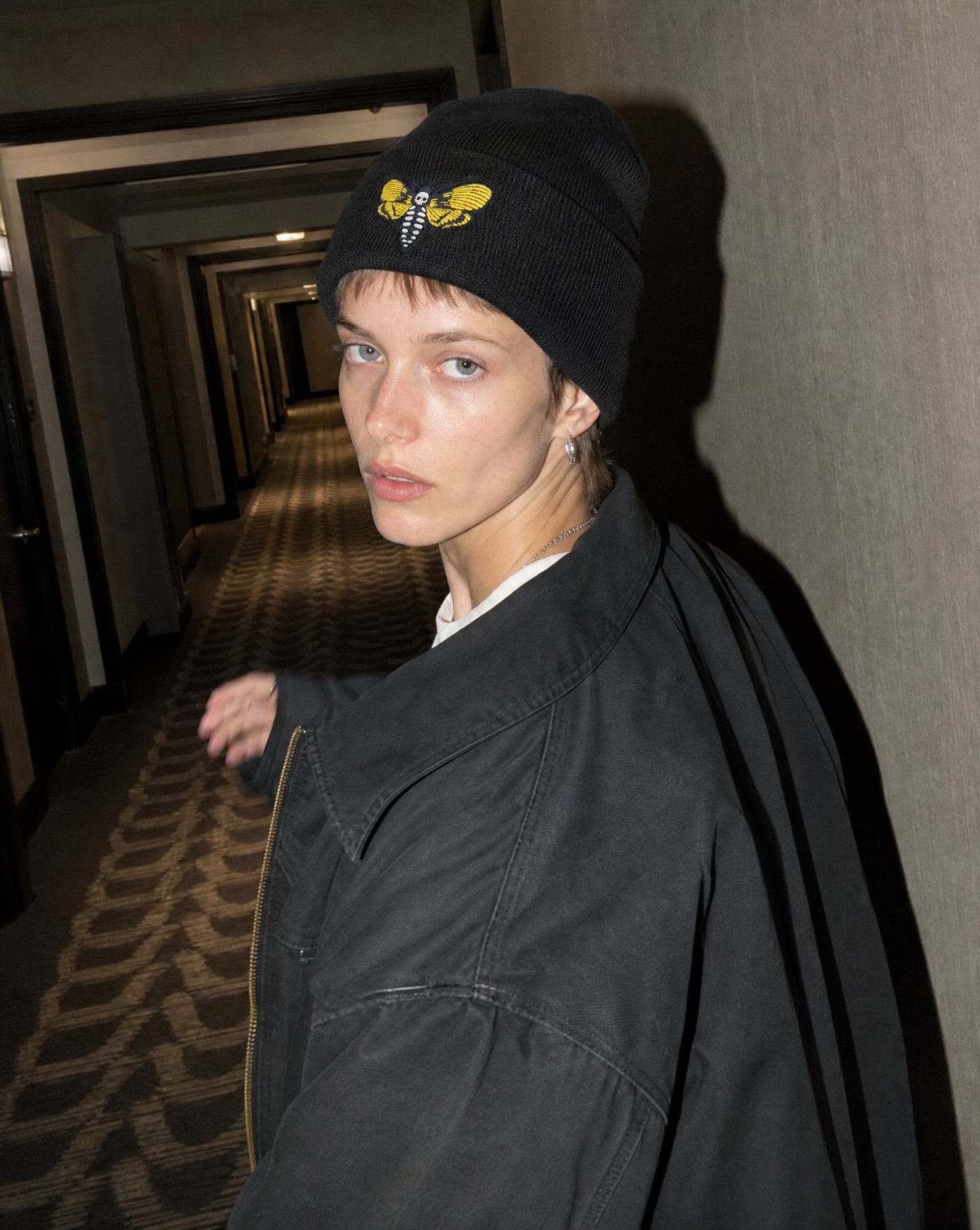 Skull Moth Beanie — accessories by Blnka Kollective