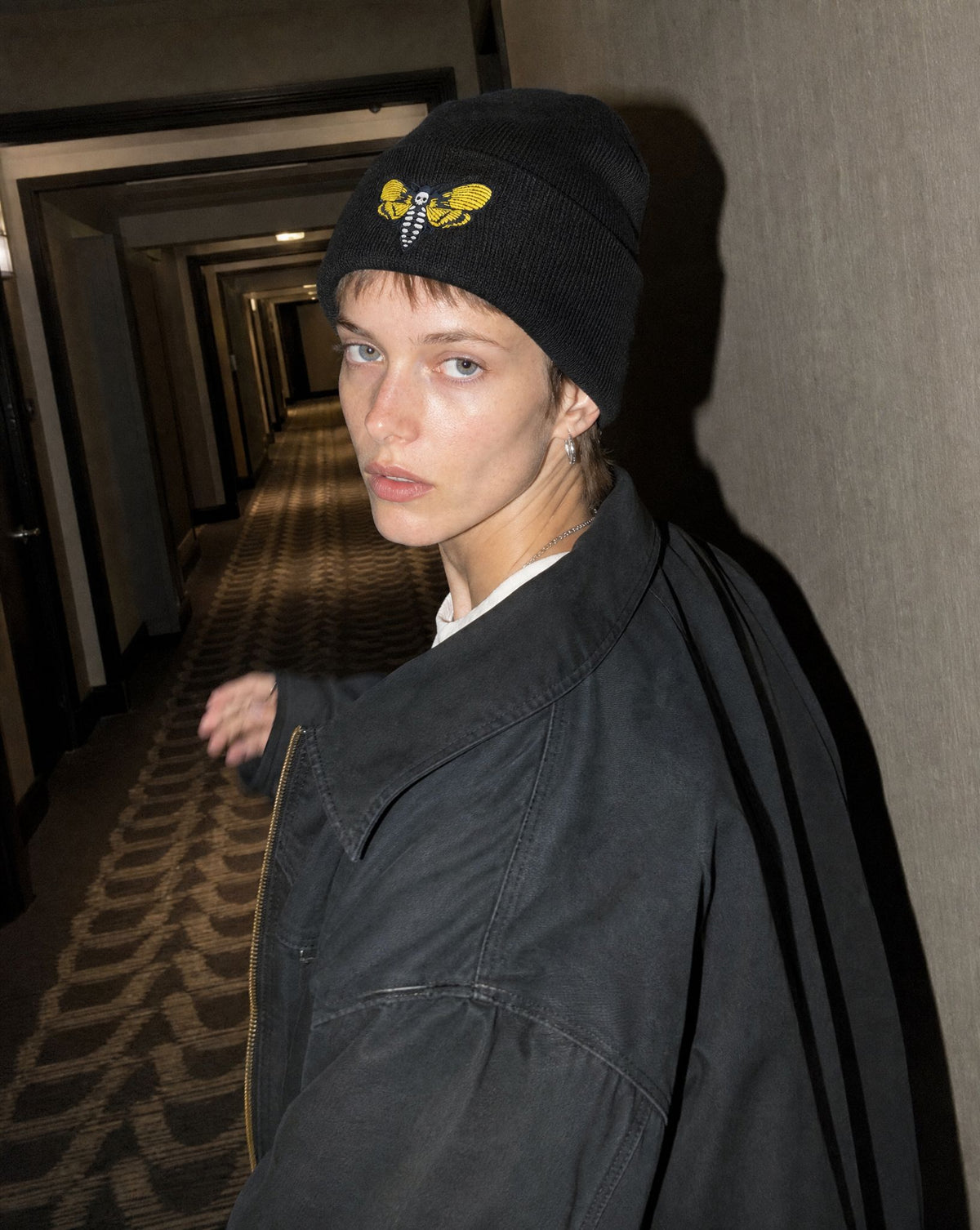 Skull Moth Beanie — knit beanie, streetwear accessories by Sulta Studios