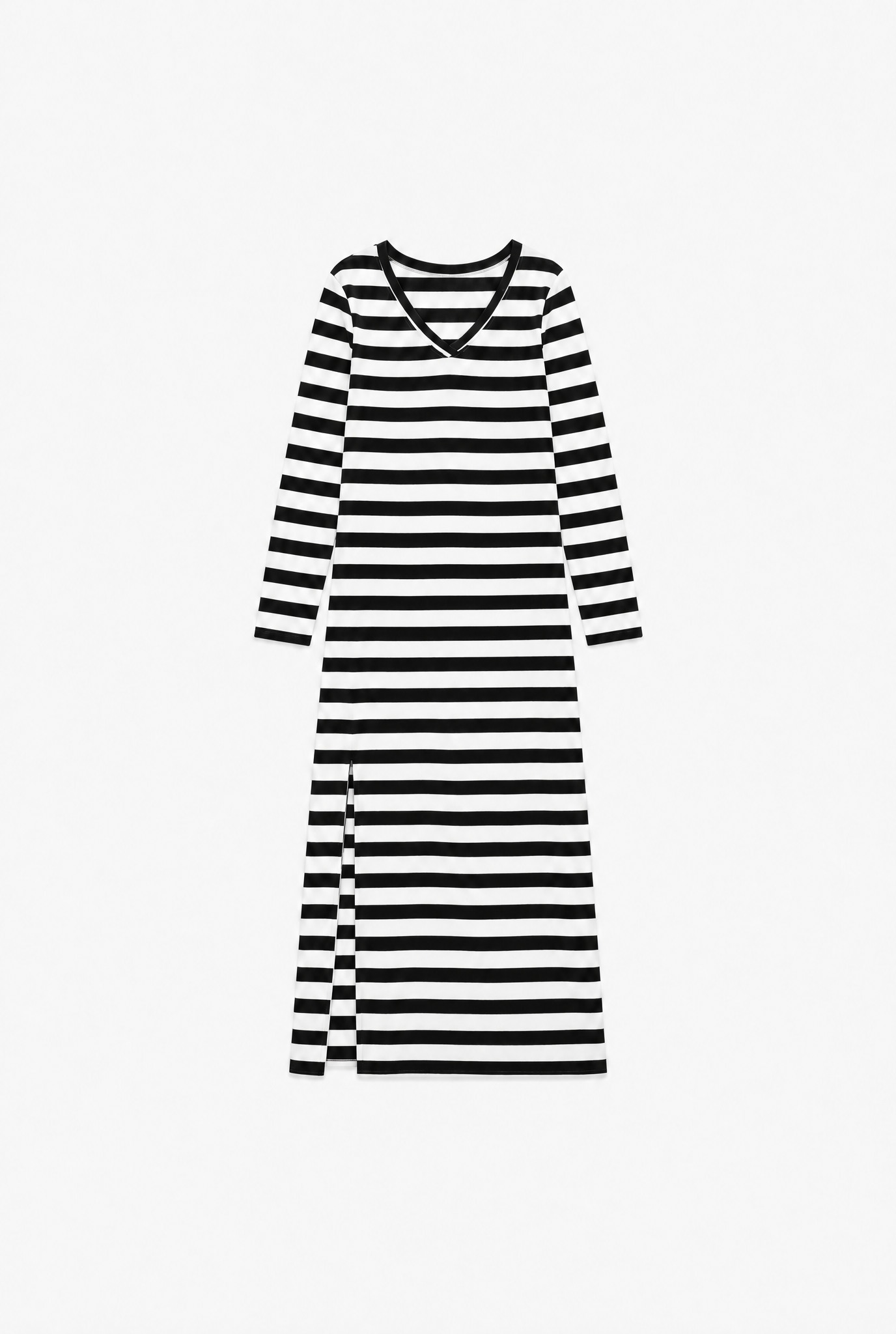 Sliver Print Dress — women's black and white striped dress by Sulta Studios