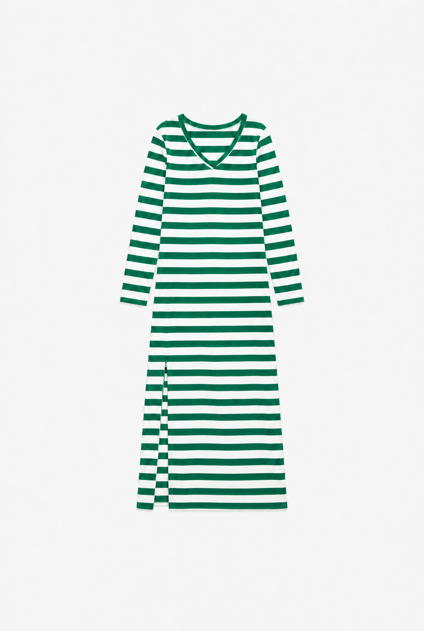 Sliver Print Dress — women's green and white striped dress by Sulta Studios