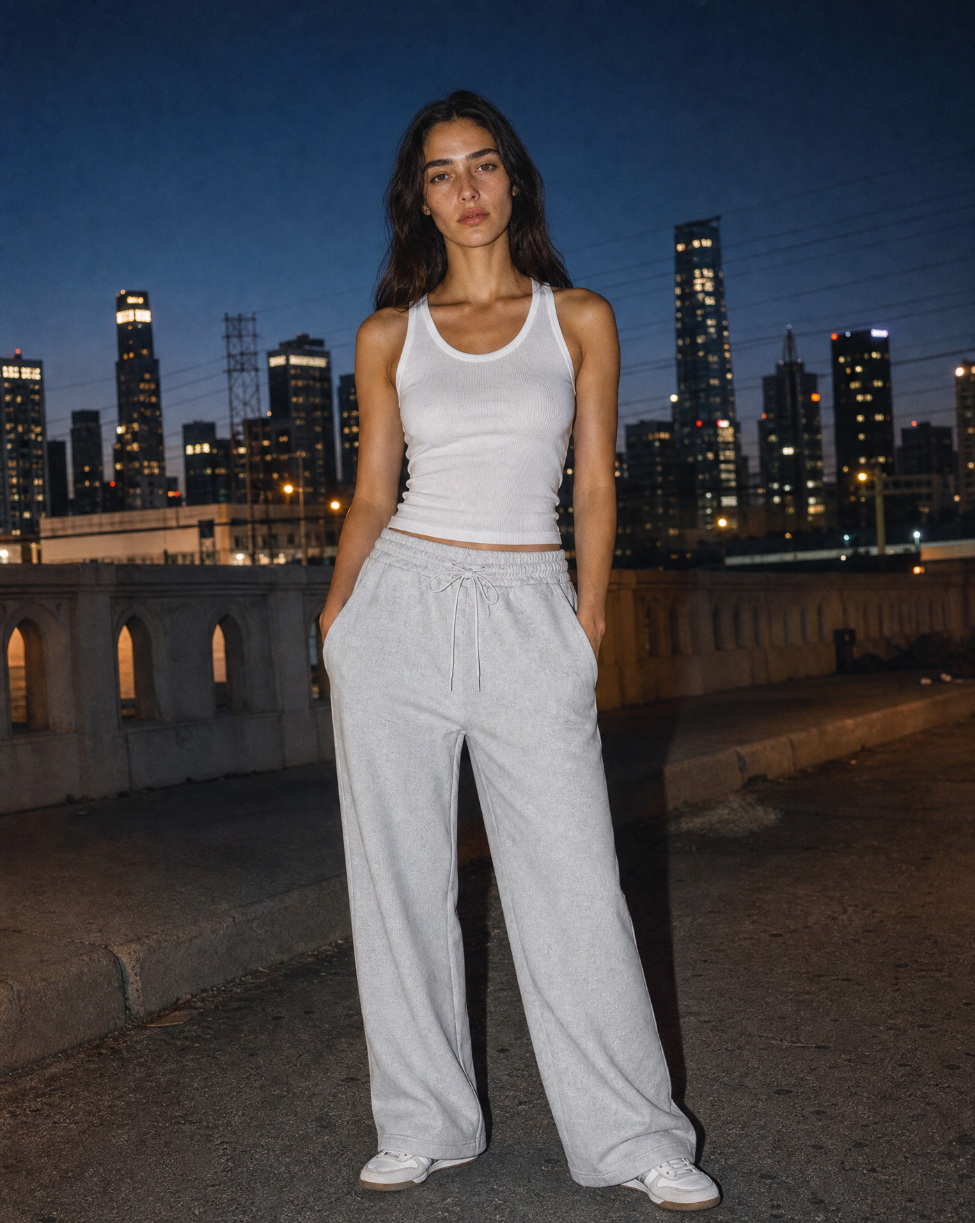 Snowdrift Sweatpants — female model editorial shot by Sulta Studios