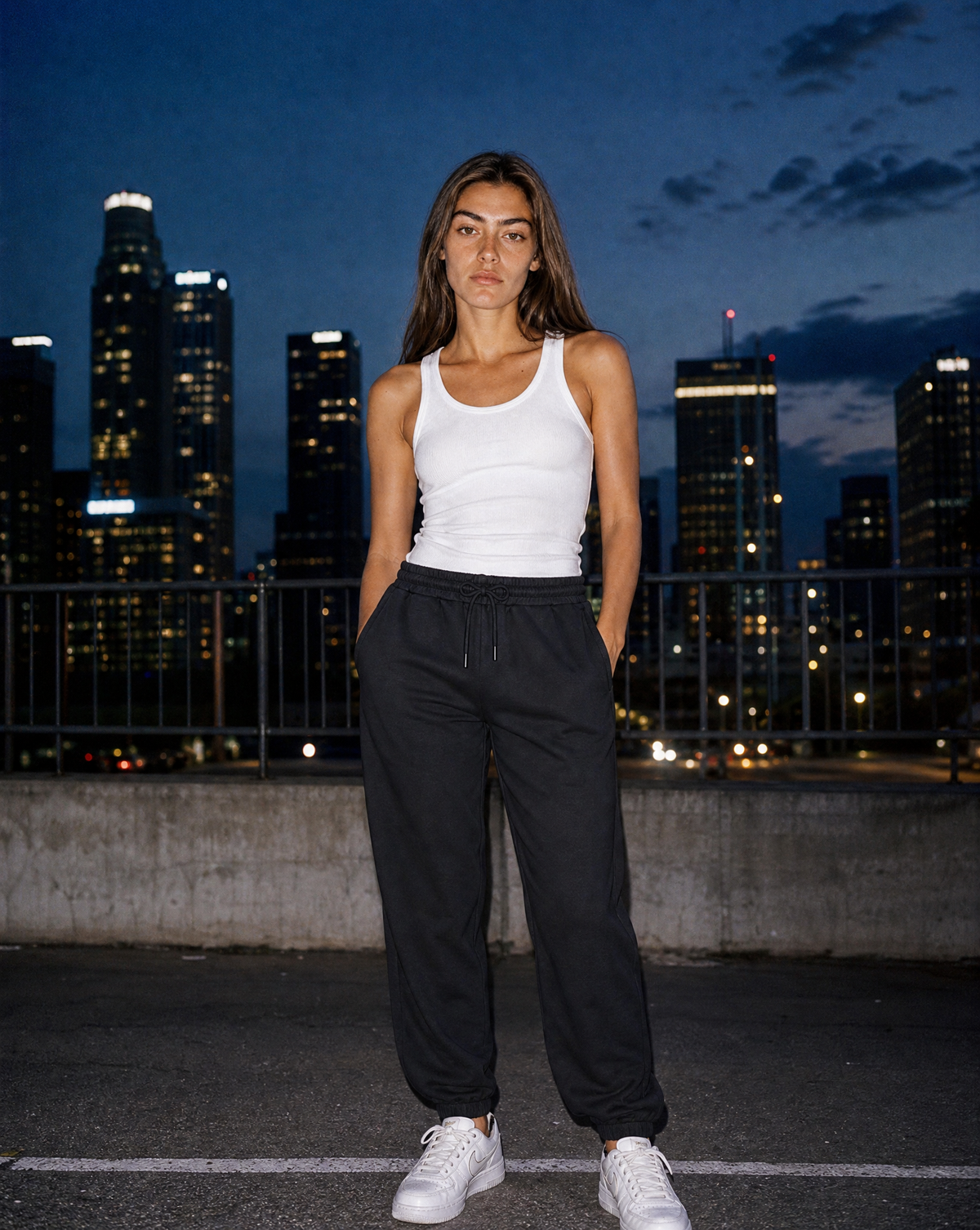 Space Sweatpants — female model editorial shot by Sulta Studios