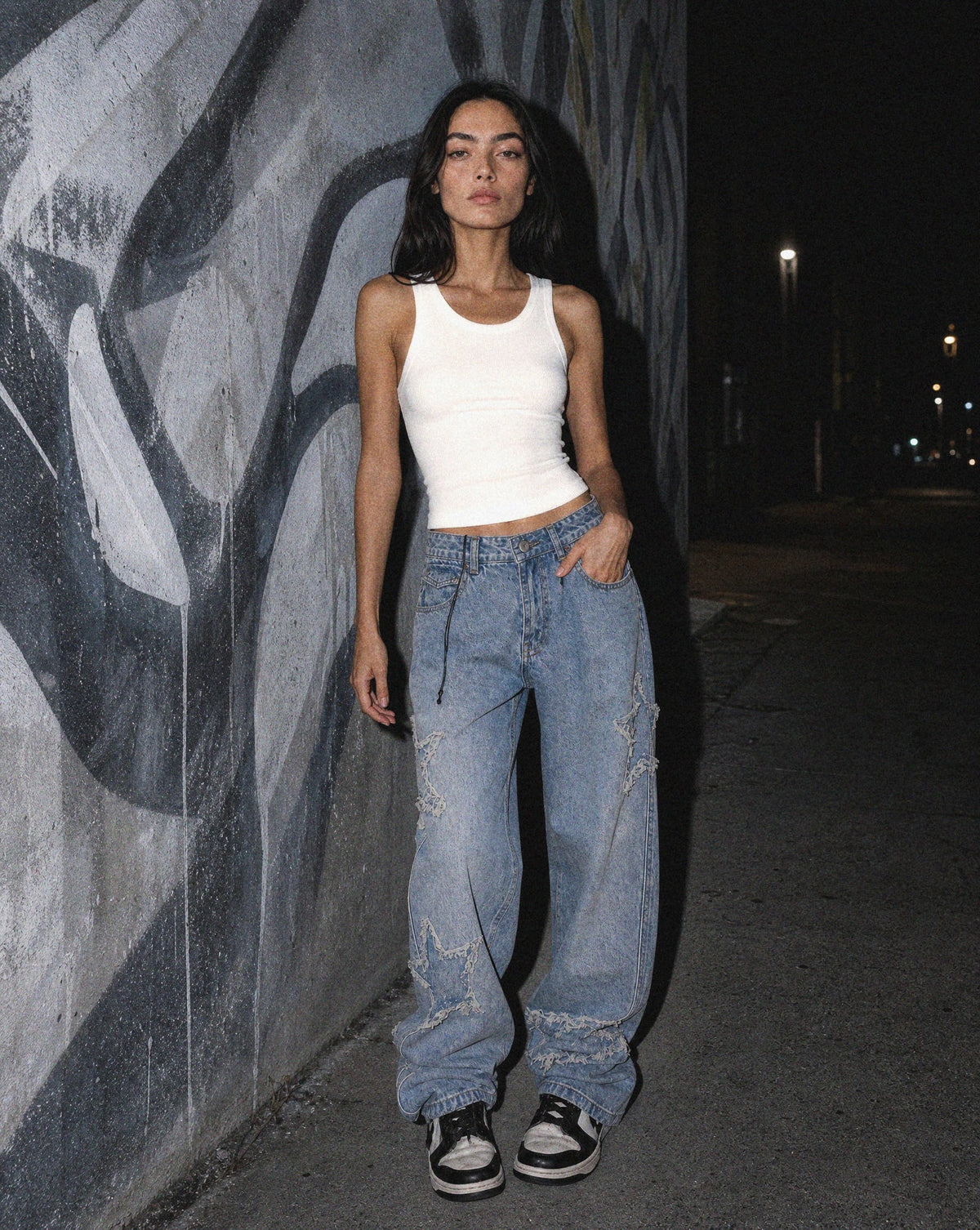 Star Cargo Jeans — women's baggy blue cargo jeans by Sulta Studios