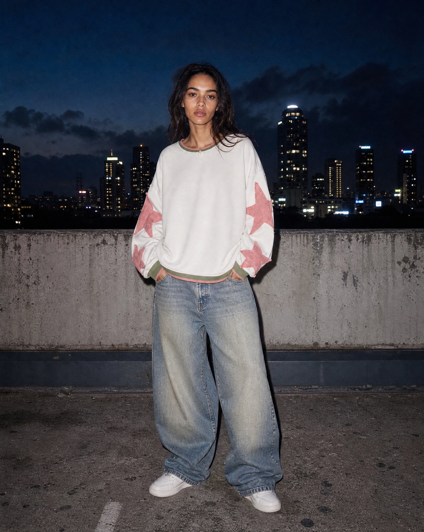 Supernova Crewneck — female model editorial shot by Sulta Studios