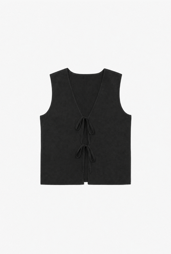 Tie Front Knit Vest — knit vest top by Sulta Studios