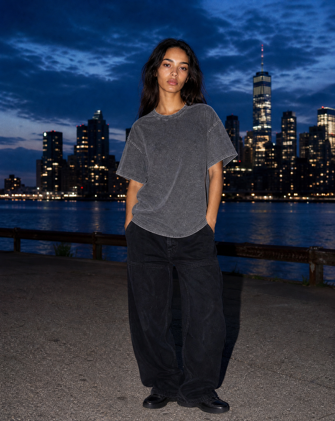 Triple Feature Tee Set — female model editorial shot by Sulta Studios