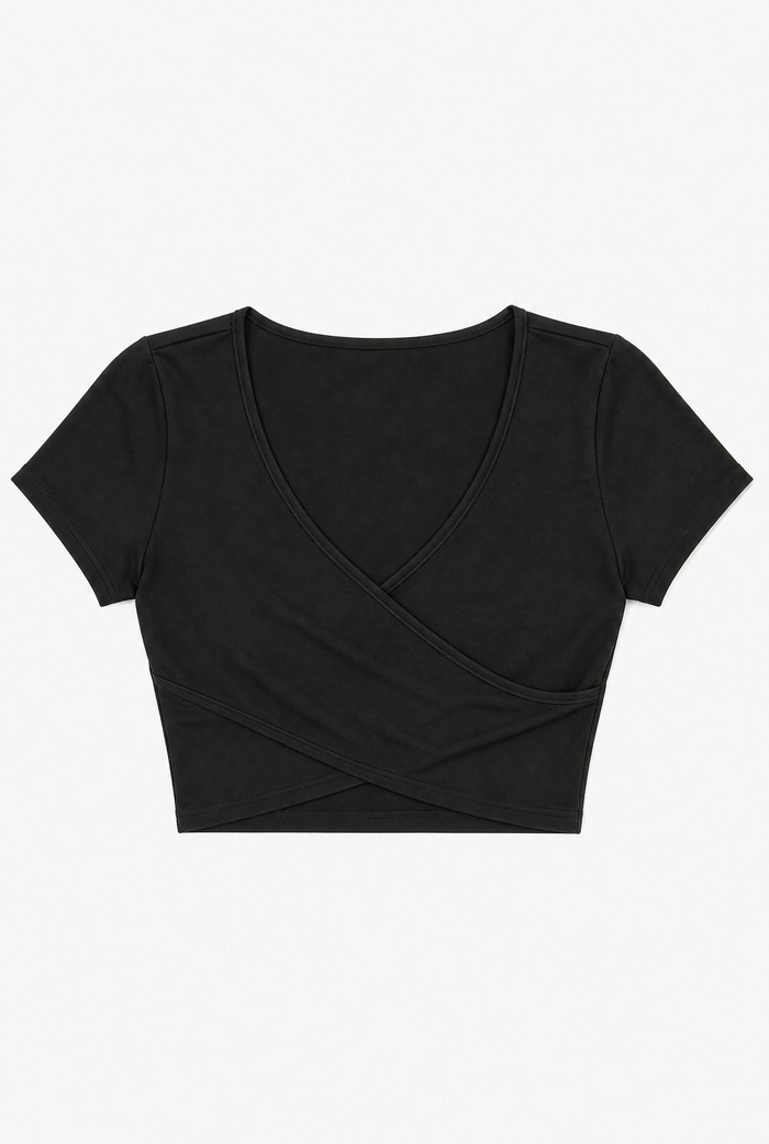 V Neck Micro Tee flat-lay