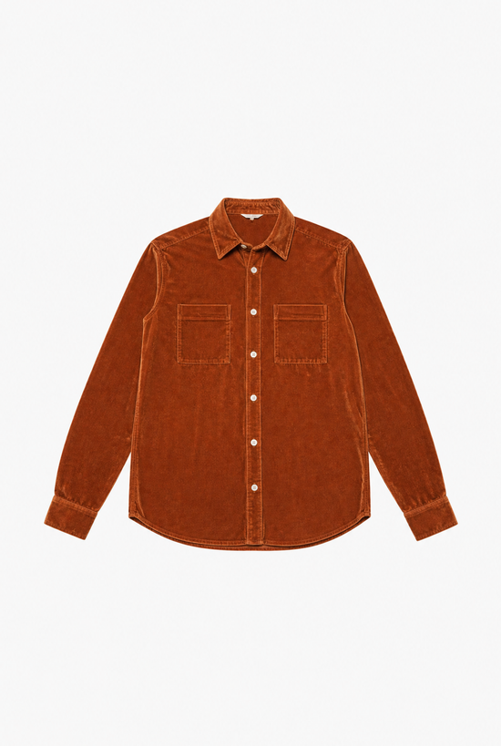 Velvet Hour Shirt — women's brown velvet shirt by Sulta Studios