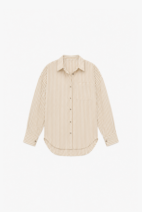 Verandah Stripe Shirt — women's striped button-up shirt by Sulta Studios