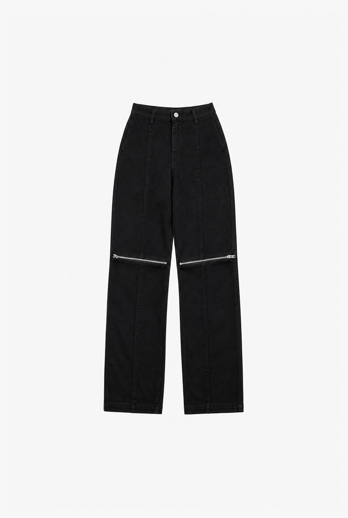 Wide Leg Zip Denim flat-lay