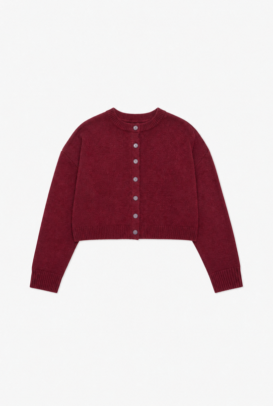 Wine Knit Cardigan — women's cropped wine knit cardigan by Sulta Studios
